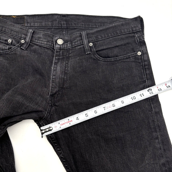 2013 Levi's 514 Black Wash Relaxed Straight Leg Denim Jeans 35x30 Actually 36x29 - Picture 9 of 13